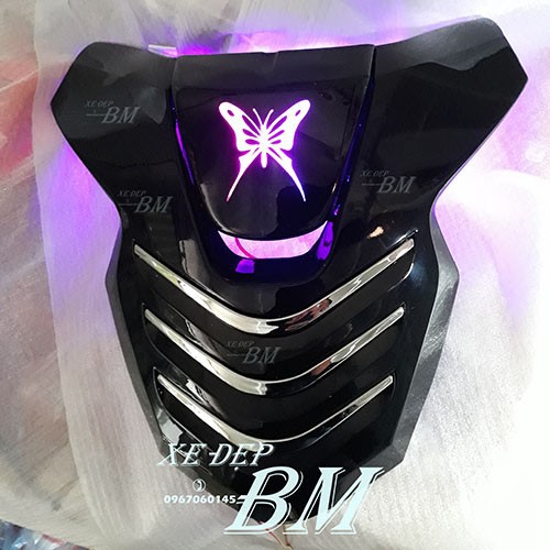Mặt nạ xe sh màu đen độ led cánh bướm