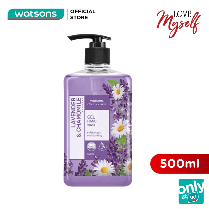 Gel Rửa Tay Watsons Love My Skin Lavender & Chamomile Scented Gel Hand Soap Hoa Cúc & Oải Hương 500ml nhập khẩu