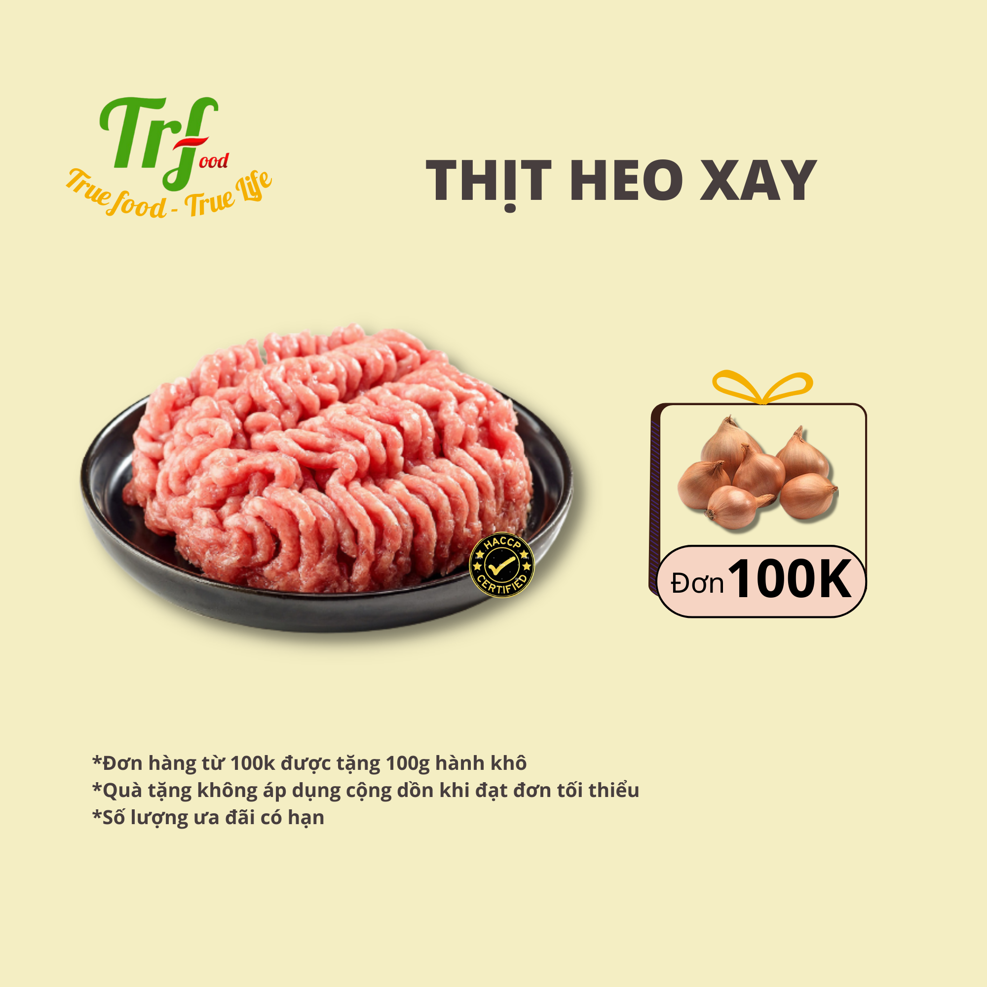 [Chỉ giao hỏa tốc HN] Thịt heo xay sẵn Truefood thơm ngon 500g