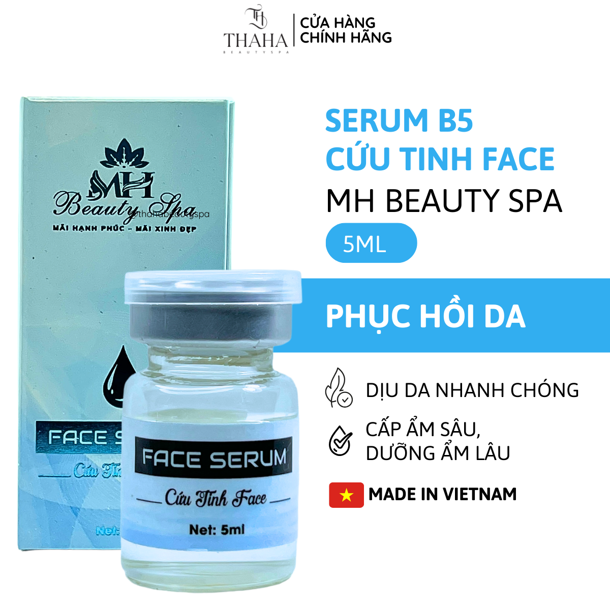 Serum b5, Serum phục hồi da, Cứu tinh face phục hồi da MH Beauty Spa 5ml dưỡng da, dưỡng ẩm, cấp ẩm