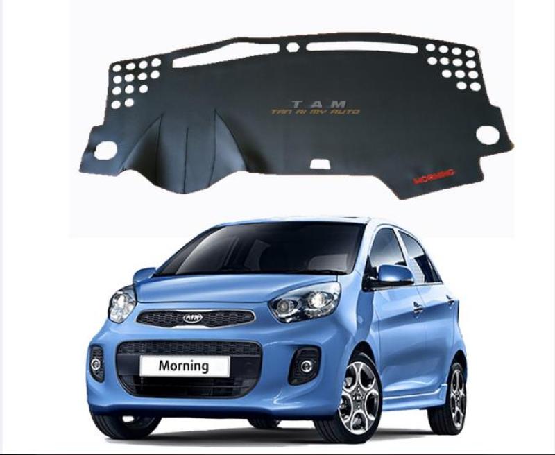 Thảm phủ taplo da xe Kia Moning , thảm taplo da vân cacbon