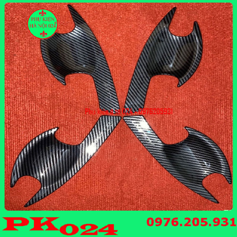 ốp cửa ô tô - Bộ Ốp Tay Nắm Hõm Cửa Cacbon Accent 2018 2019 2020 2021
