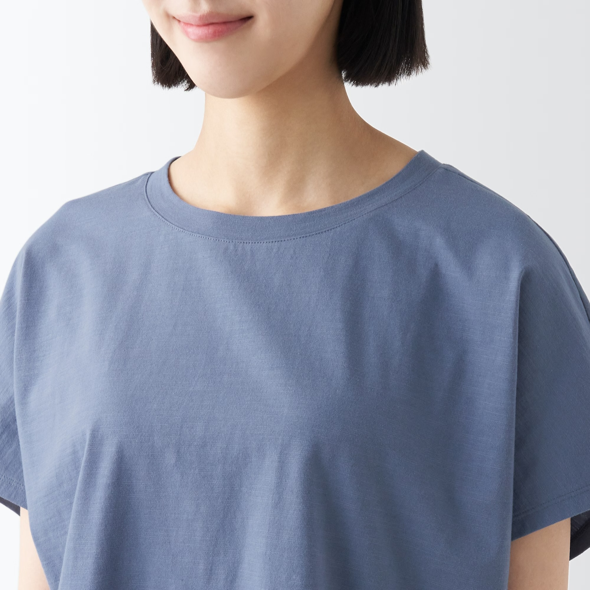 Áo Thun Sợi Slub Dáng Rộng MUJI