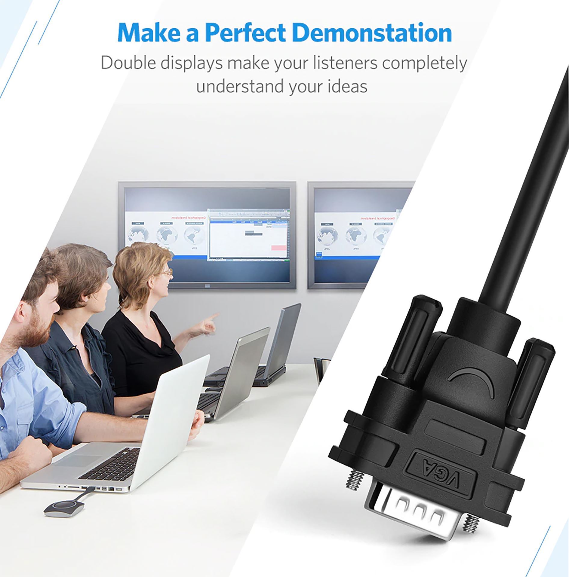 [HCM]Cáp chia cổng VGA 1 ra 2  Ugreen 40254 chính hãng