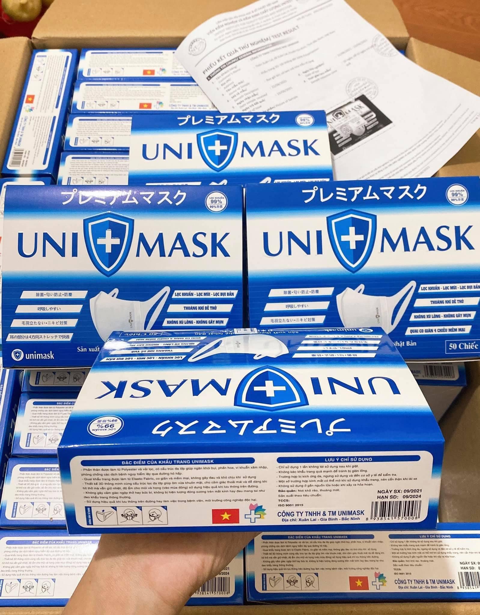 [HỘP 50C] KHẨU TRANG 3D UNIMASK CHÍNH HÃNG