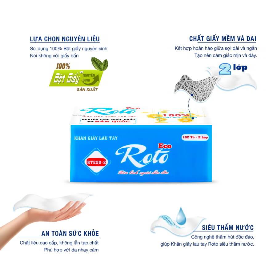 Khăn Giấy Rút Lau Tay Đa Năng Roto