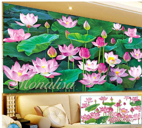 Tranh đính đá đầm sen TRANH TỰ ĐÍNH