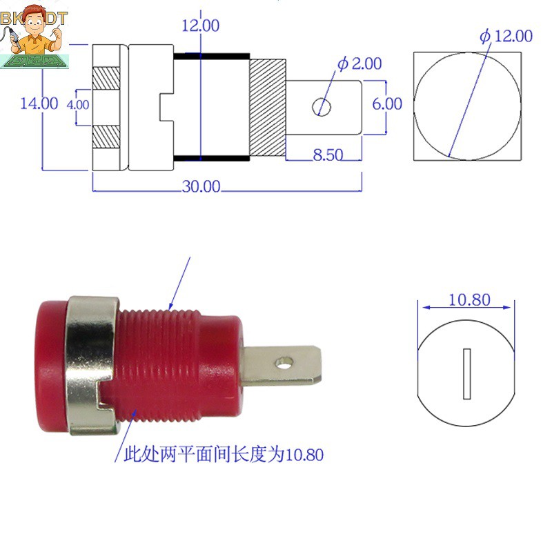 Ổ cắm dây bắp chuối 4mm