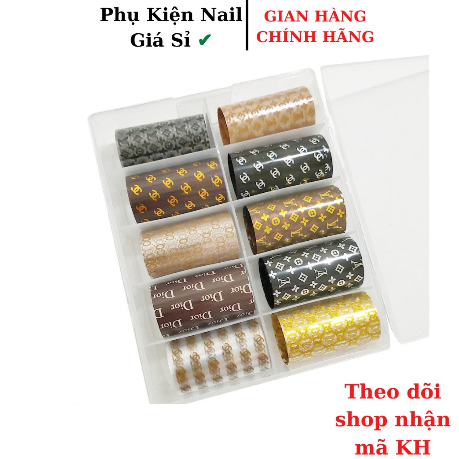 foil dán móng logo các thương hiệu nổi tiếng 4*60cm (hộp lớn)