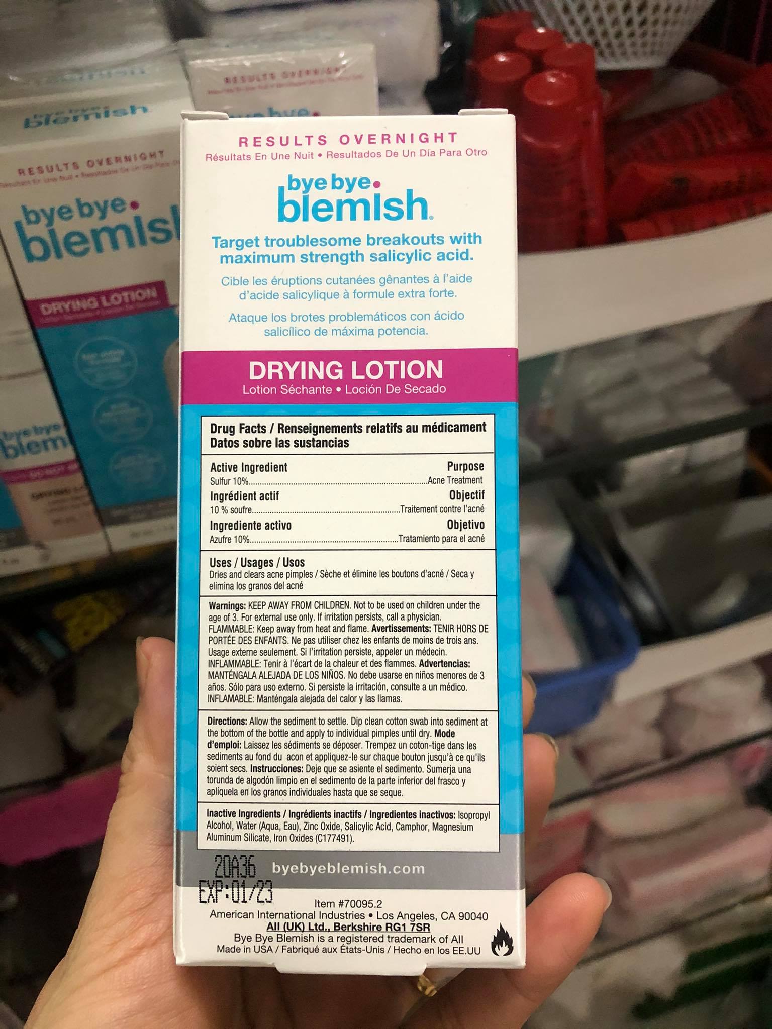 Chấm Mụn Bye Bye Blemish For Acne Drying Lotion USA