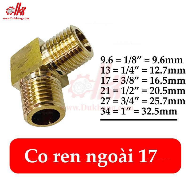Nối thau co hai đầu ren ngoài
