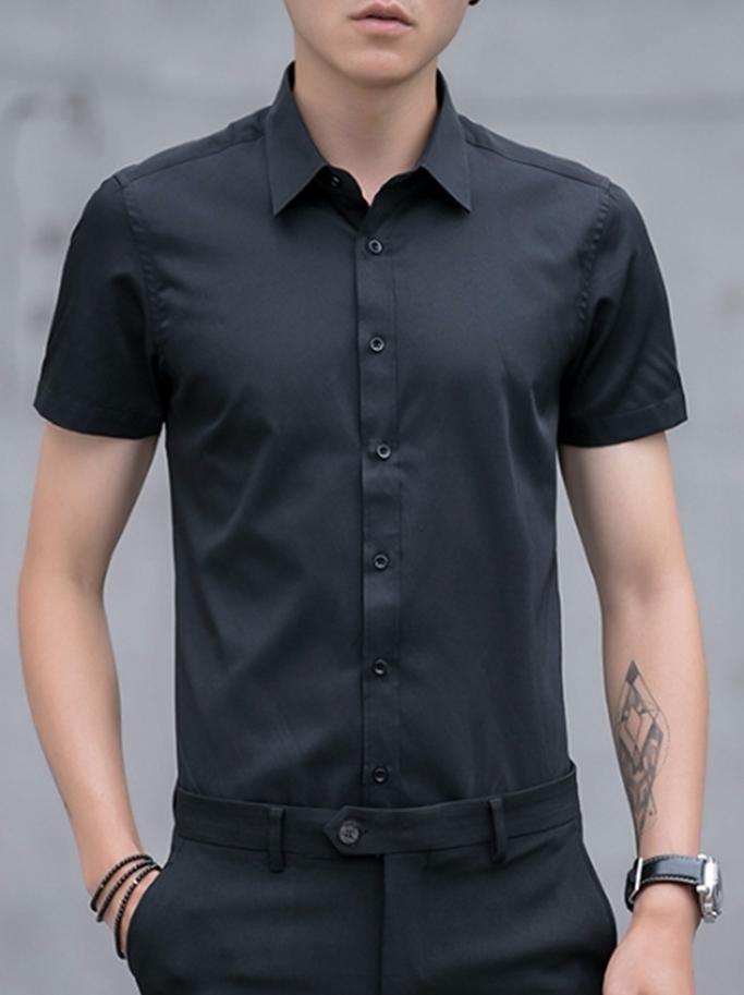 [HCM]Áo sơ mi ngắn tay màu xanh navy