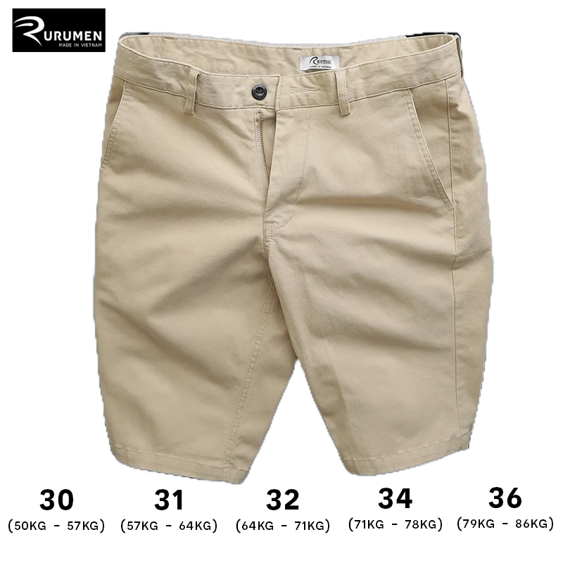 Quần short nam kaki co giãn rurumen quần đùi nam sort - qb409