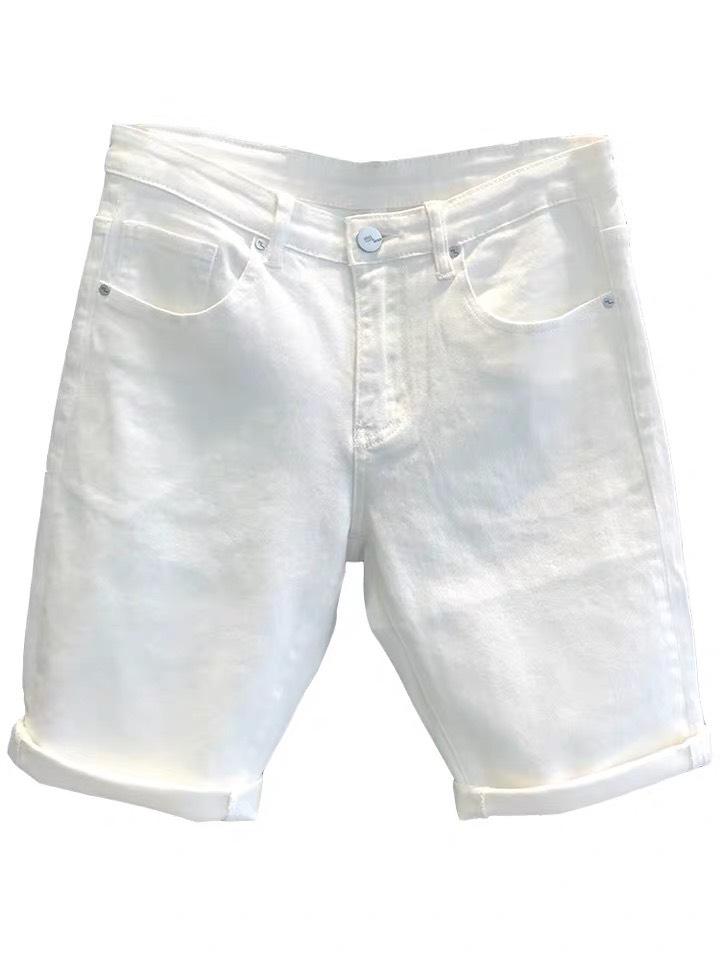Quần short jean nam hai màu đen trắng trơn chuẩn như hính 0004