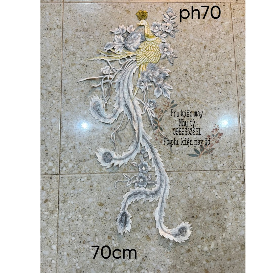 ren thêu phụng hoàng xinh xắn
