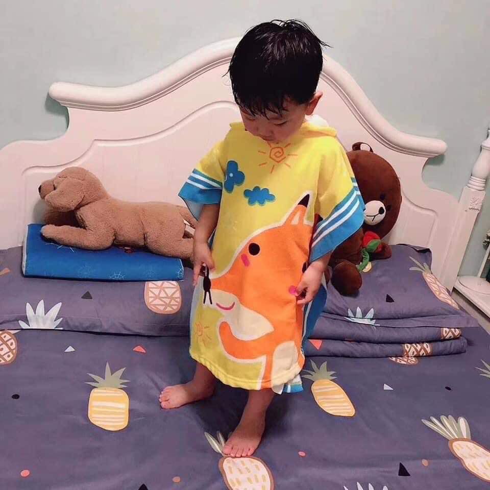Khăn choàng tắm có mũ 2 trong 1 cho bé