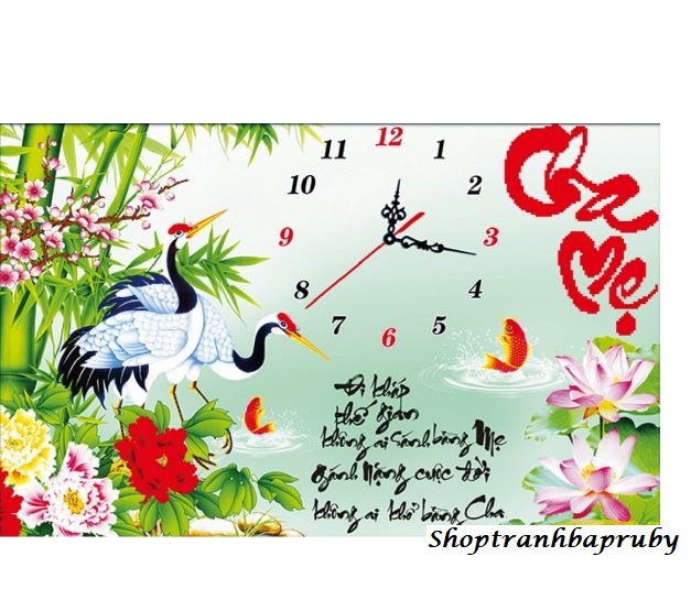 Tranh đính đá cha mẹ kích thước nhỏ ✅75×50 cm -️ vs069