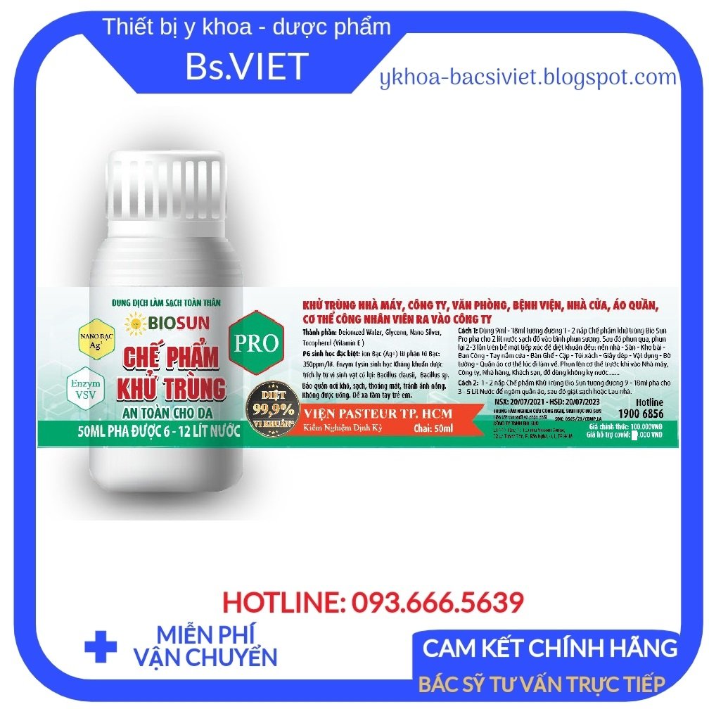 Xịt khử trùng diệt khuẩn bio sun pro chai 50ml-tặng 1 bình xịt rỗng 500ml khử trùng khử khuẩn diệt khuẩn khử mùi hôi cơ thể không mùi an toàn cho sức khỏe người lớn và trẻ em quét sạch vi khuẩn khử khuẩn dịch bệnh