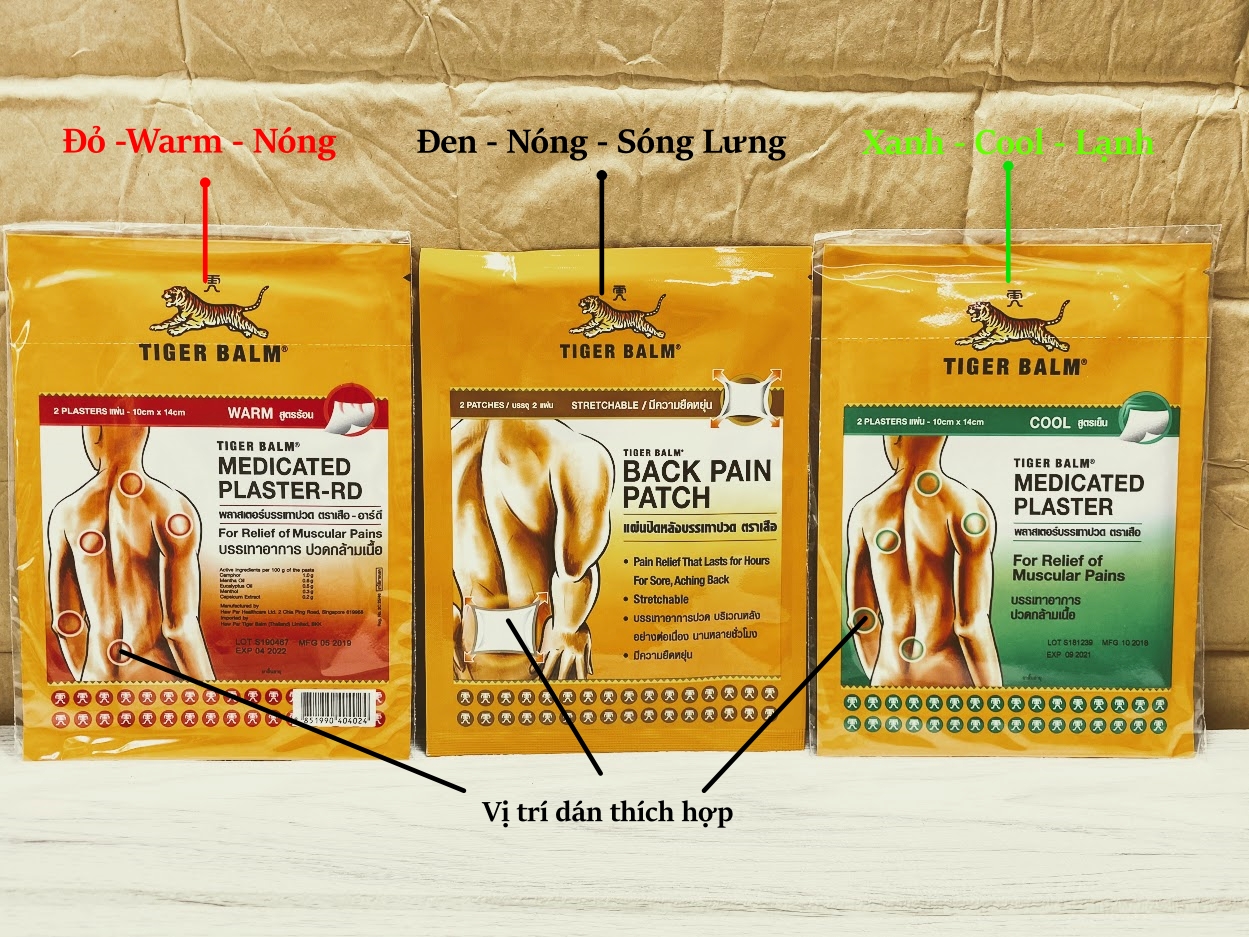 [HCM]Cao Dán Con Hổ Thái Lan - Tiger Balm Medicated Plaster-RD Warm & Cool & Back Patch