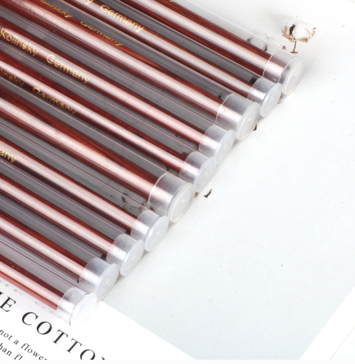 Cọ Đắp Bột Nail Kolinsky Germany Cán Gỗ ( Cọ Đã Xử Lý Bấm Đầu )