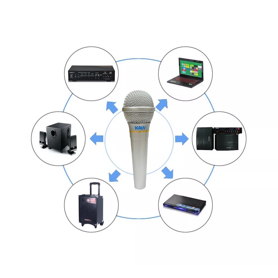 Mic Hát Karaoke, Micro Có Dây Cao Cấp - Micro Karaoke Có Dây KAW K 829 Phên Bản Mới, Âm Thanh Mượt Mà, Chống Hú Tốt