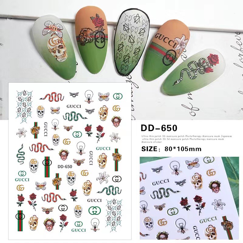 sticker dán móng chủ đề thương hiệu 2