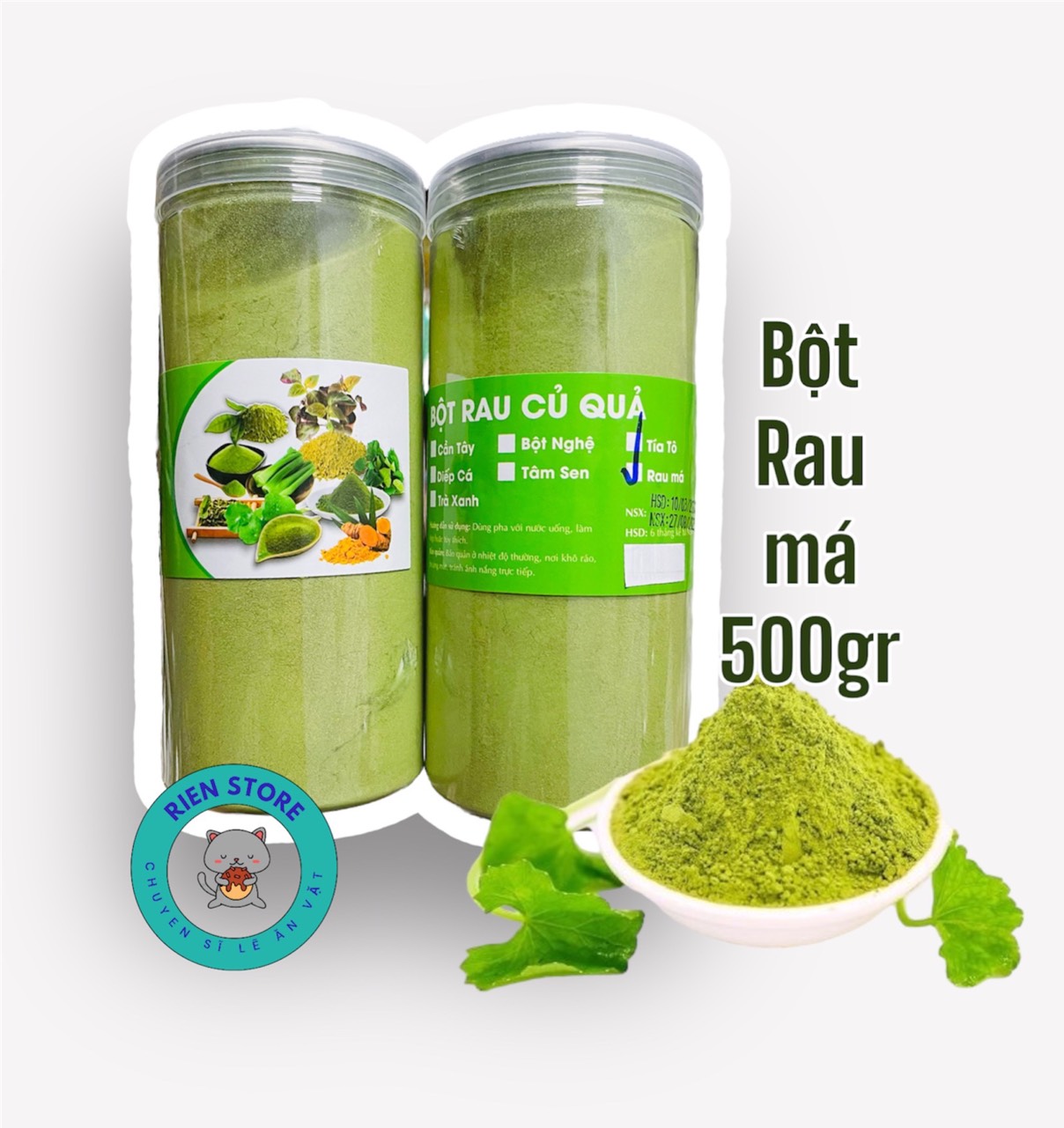 bột rau má sấy lạnh 500gr