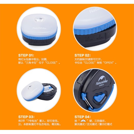 Đèn lều pin 3A NATUREHIKE NH16D300-D