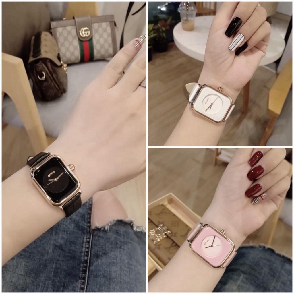 BÁO GIÁ ĐẦM SÁT NÁCH TÙNG VUÔNG DẬP LY MARC MÀU DA (STORE 5703) | Shopee Lazada Sendo Tiki mới nhất 36 đồng hồ đeo tay thời trang✻✘❏ Đồng Hồ Nữ - GUOU Nữ GU1640 Dây Da Mặt Vuông - 4 màu guou MTP-STORE