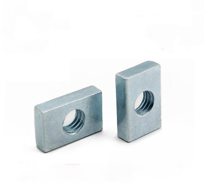 ▽ 100pcs M3 M4 M5 M6 M8 Aluminum Profile Square Nut Rectangular Nuts GB39 Accessory Slider Block Thin Carbon Steel Countersunk Nut