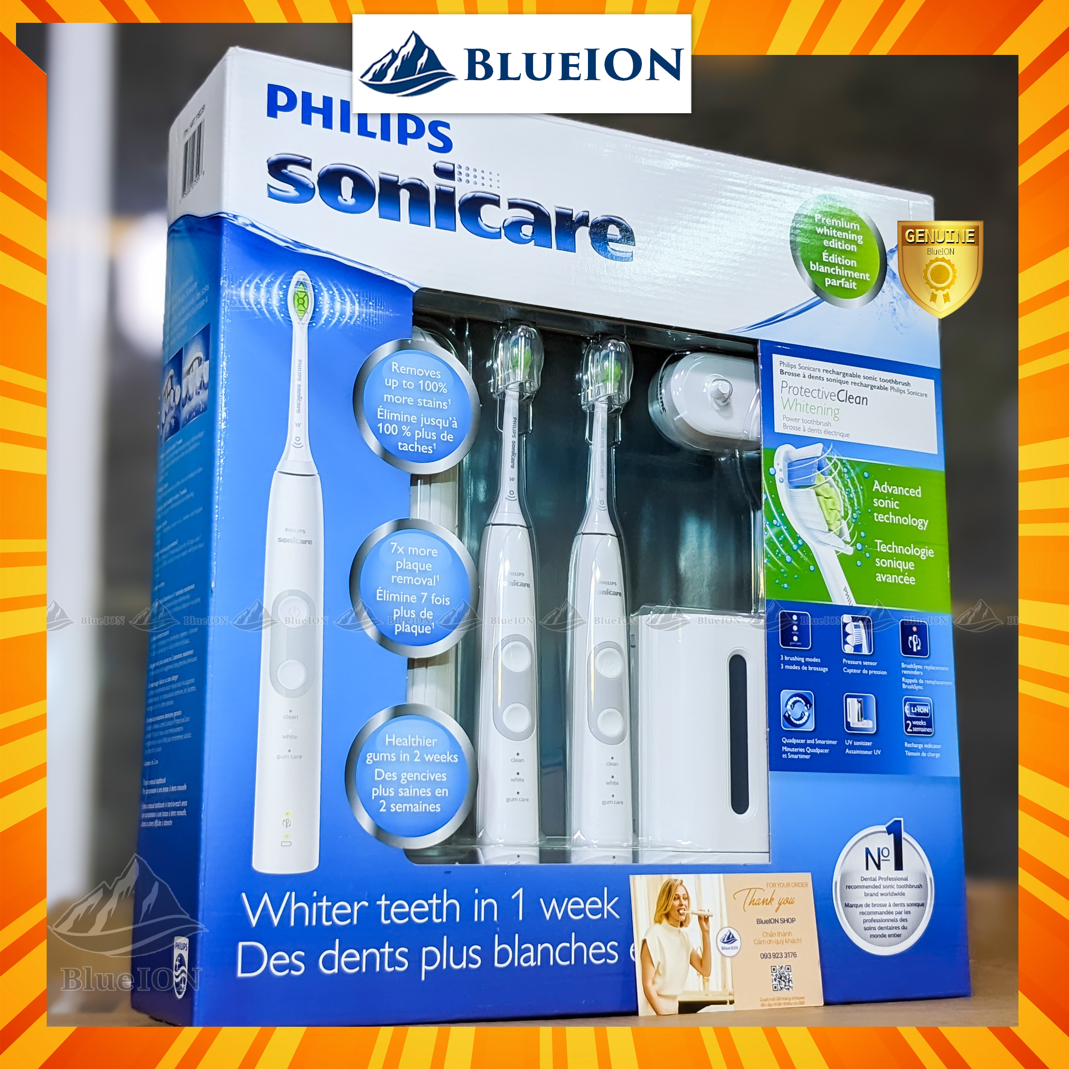 [Có tách lẻ] Bộ đôi Bàn chải điện Philips Sonicare ProtectiveClean 5100