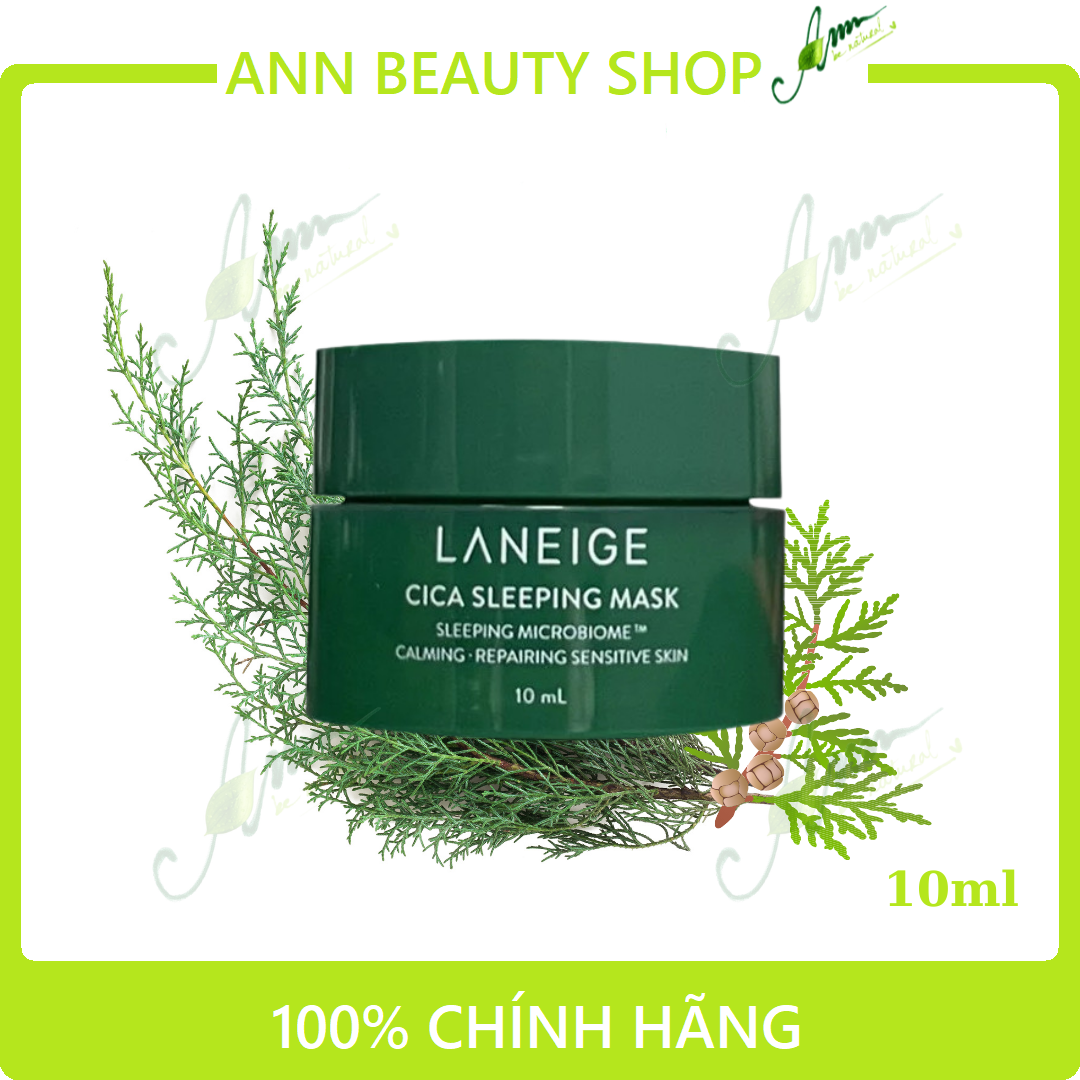 Mặt nạ ngủ dưỡng ẩm bảo vệ da khỏe mạnh laneige cica sleeping mask minisize 10ml