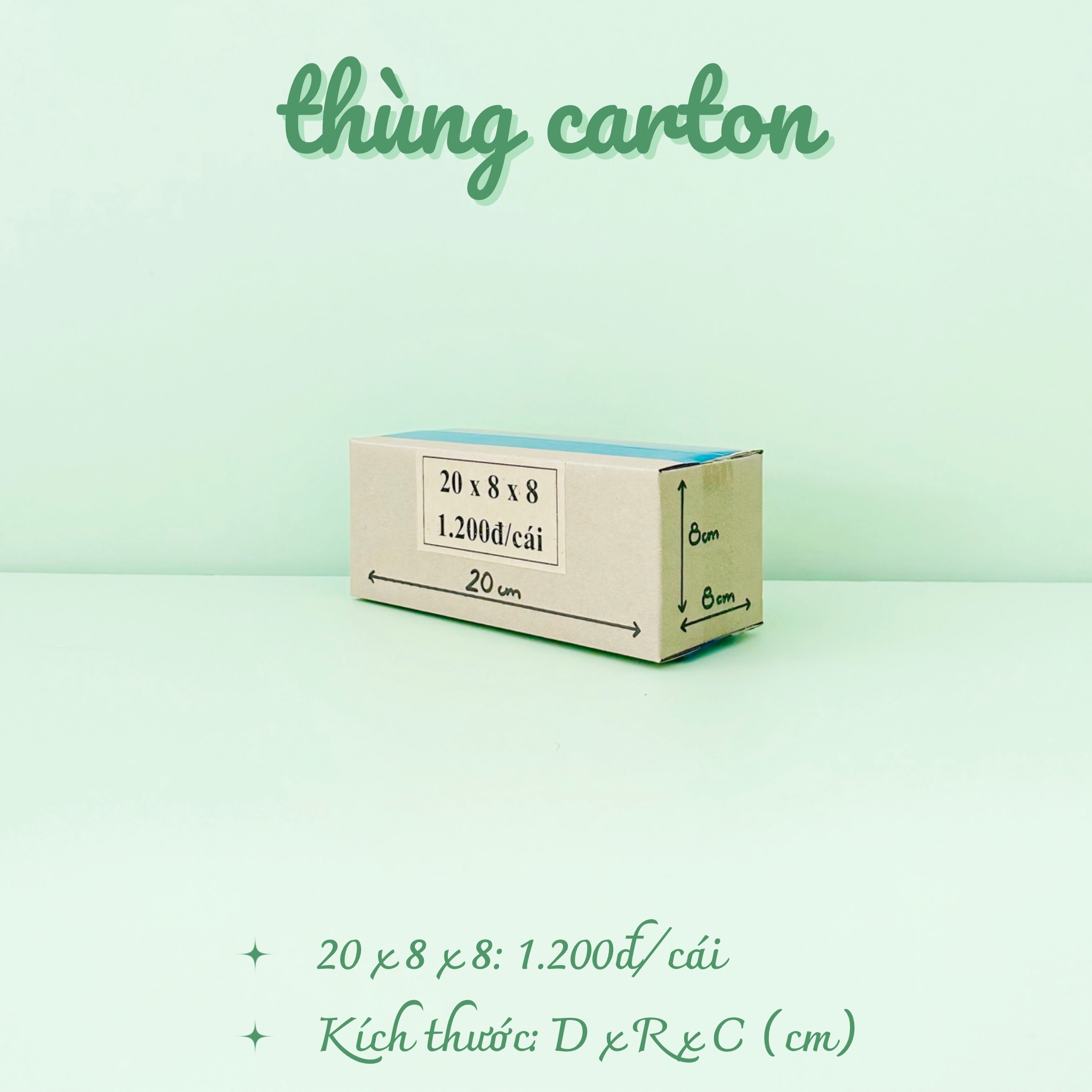 Kích thước 20x8x8 cm Combo 50 hộp carton đóng gói hàng hóa