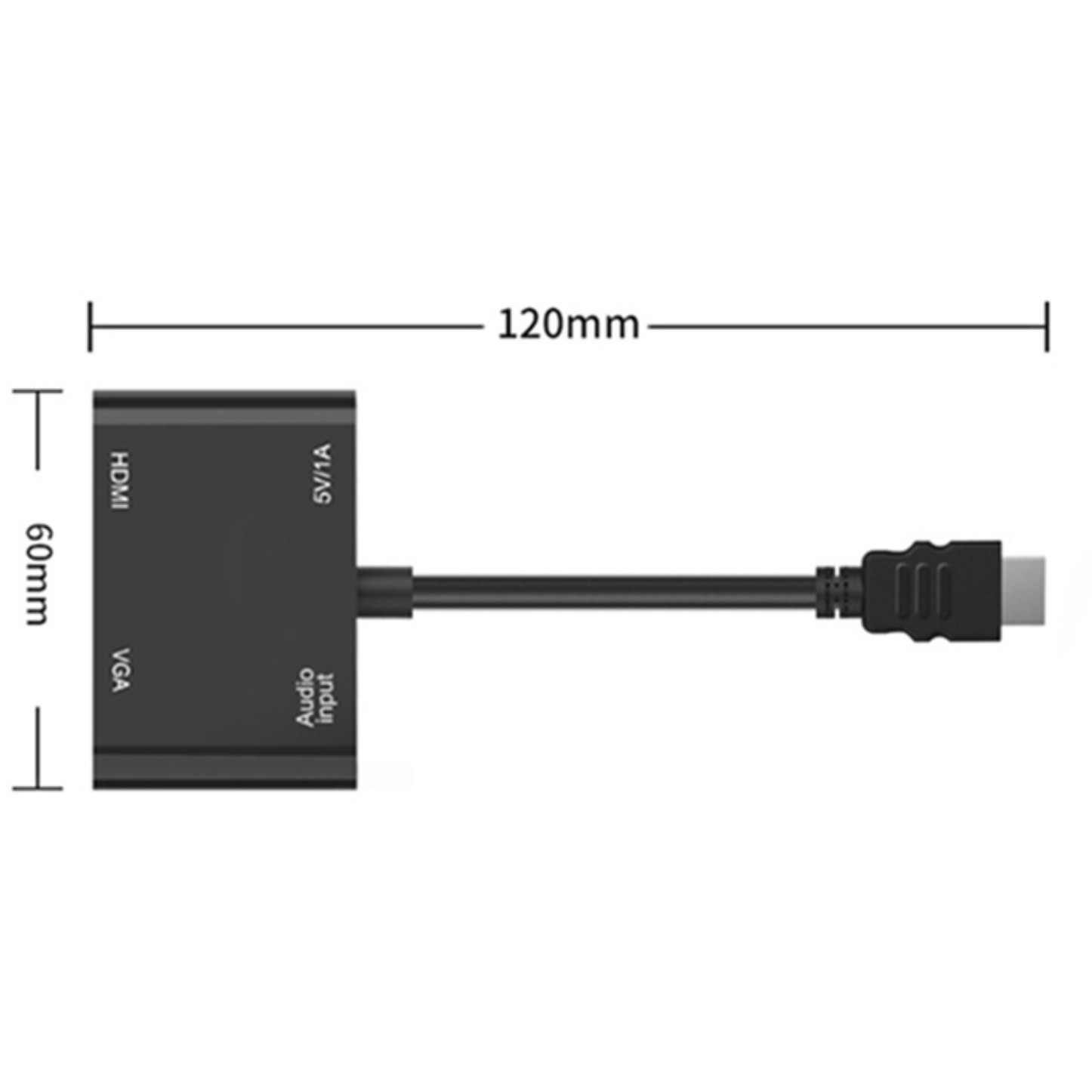 Cable converts HDMI to VGA + HDMI to 2 screens at the same time