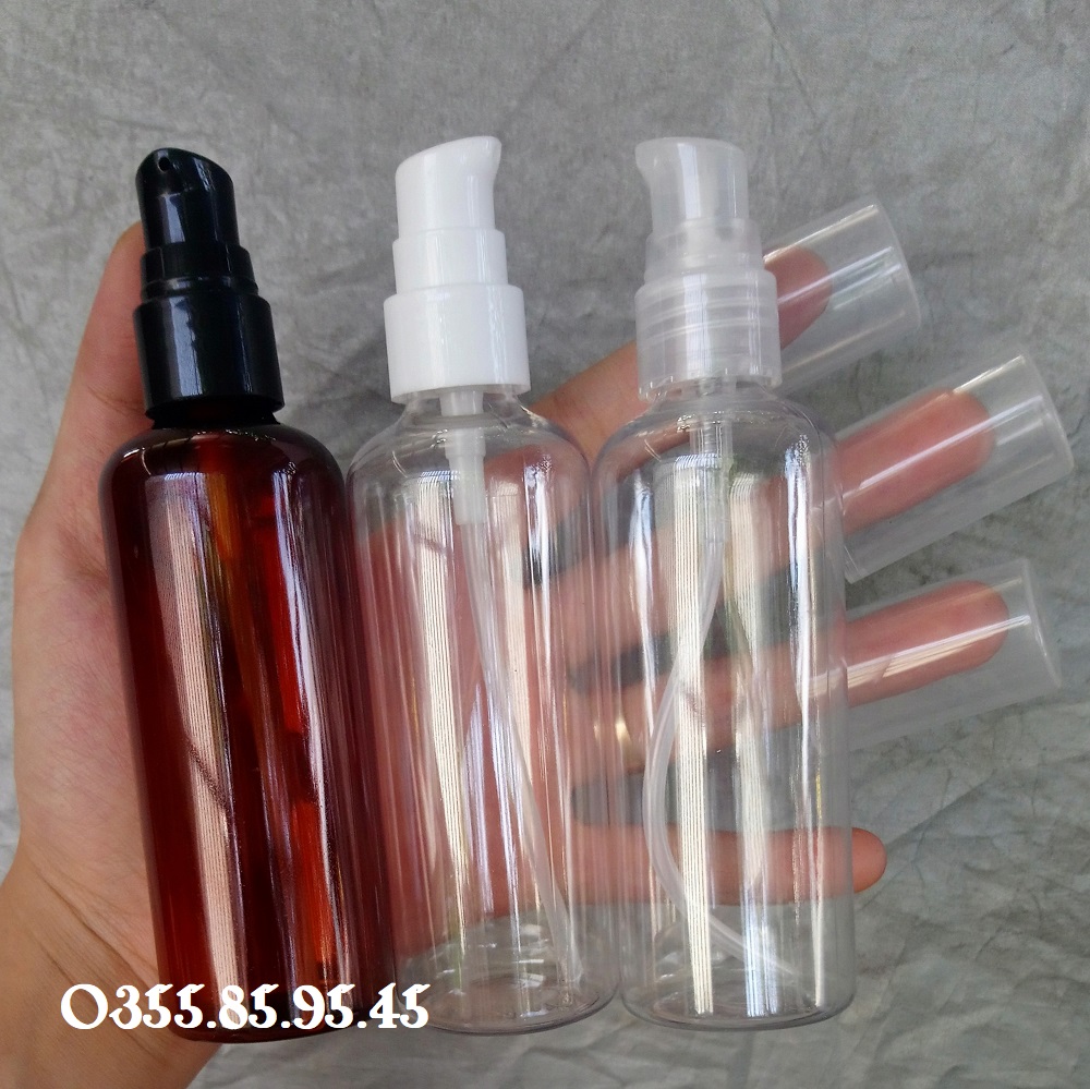 Combo 10 chai nhựa xịt giọt NÂU 30ml / 50ml và 100ml - Chai chiết mỹ phẩm phụ kiện du lịch.