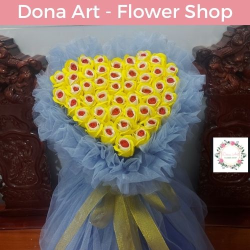 100 bó hoa sáp thơm trái tim hv02 dona art tặng kèm thiệp làm quà tặng 14/02,08/03,20/11...sang trọng và ý nghĩa