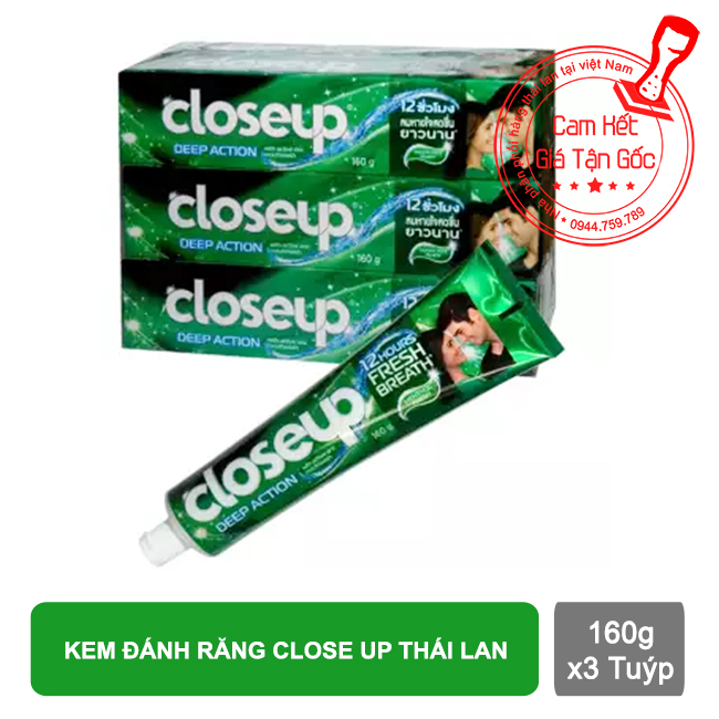Combo 3 Kem đánh răng Close Up thái lan 160g