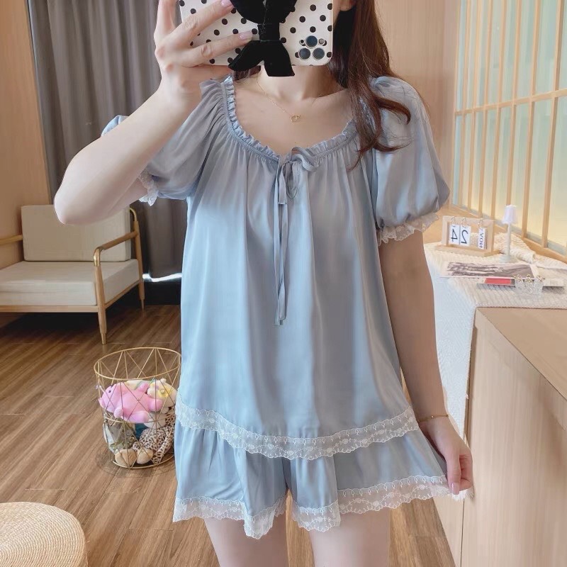Bộ ngủ đùi tiểu thư cao cấp Hàn quốc(B08) ⚡️FREE SHIP⚡️