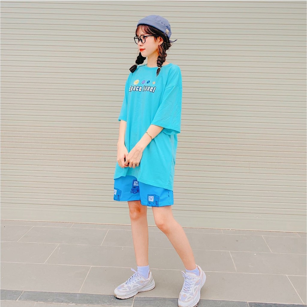 [HCM]Áo phông áo thun nam nữ form rộng tay lỡ Unisex SPACE TRAVEL Từ 50-70kg