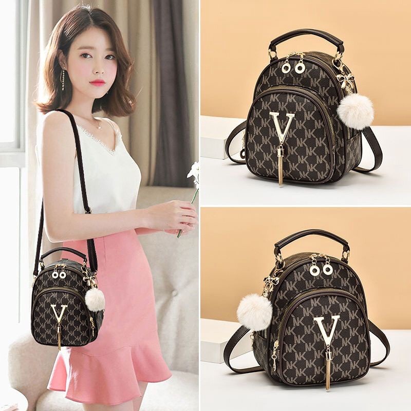 HOÀN TIỀN 15% - BALO MINI KIÊM TÚI ĐEO CHÉO PHỐI TUA RUA THỜI TRANG XINH XẮN CHO NỮ 669