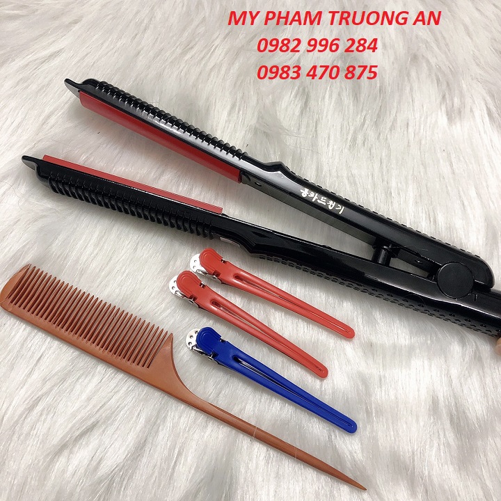 Máy làm cụp uốn tóc hàn quốc 4 mức chỉnh nhiệt tặng kèm lược và kẹp