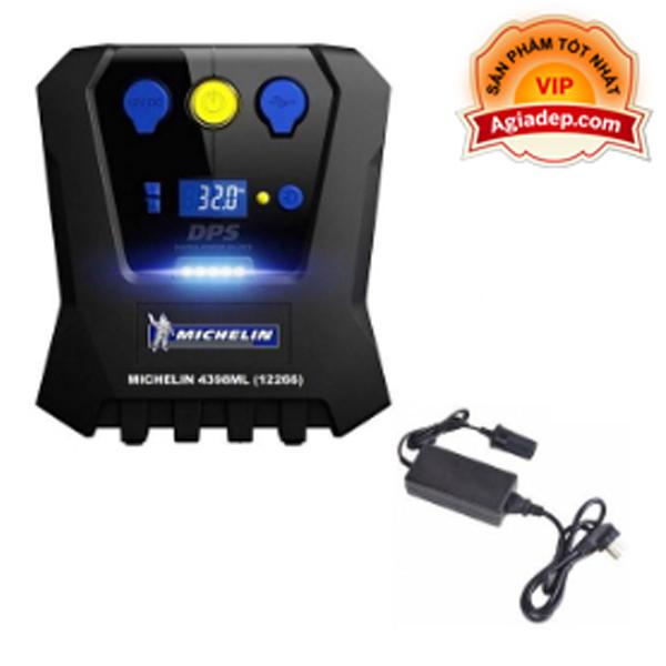 Máy bơm lốp oto xe hơi Michelin 4398ML (có ngắt tự động) + Bộ chuyển điện nhà 220V sang tẩu