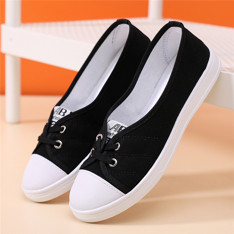 Giày lười vải cotton đế cao su 2p