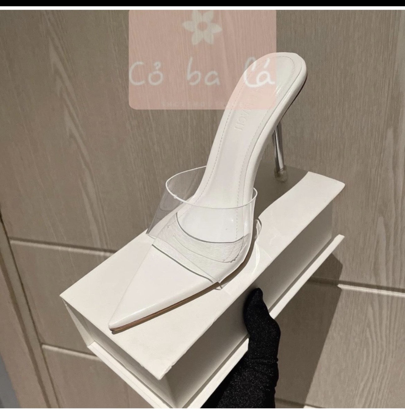 dép quai trong gót nhọn 9cm