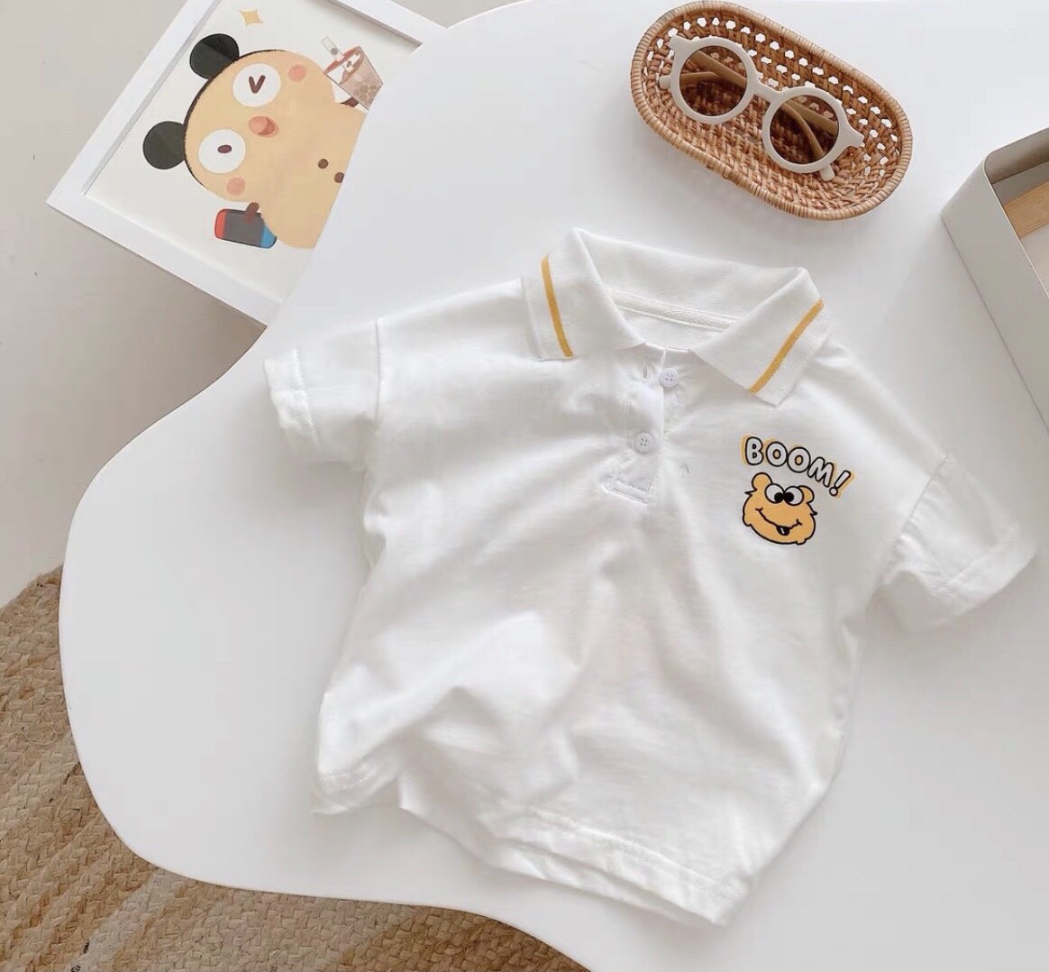 Áo bé trai/Áo thun Polo có cổ chất cotton QC