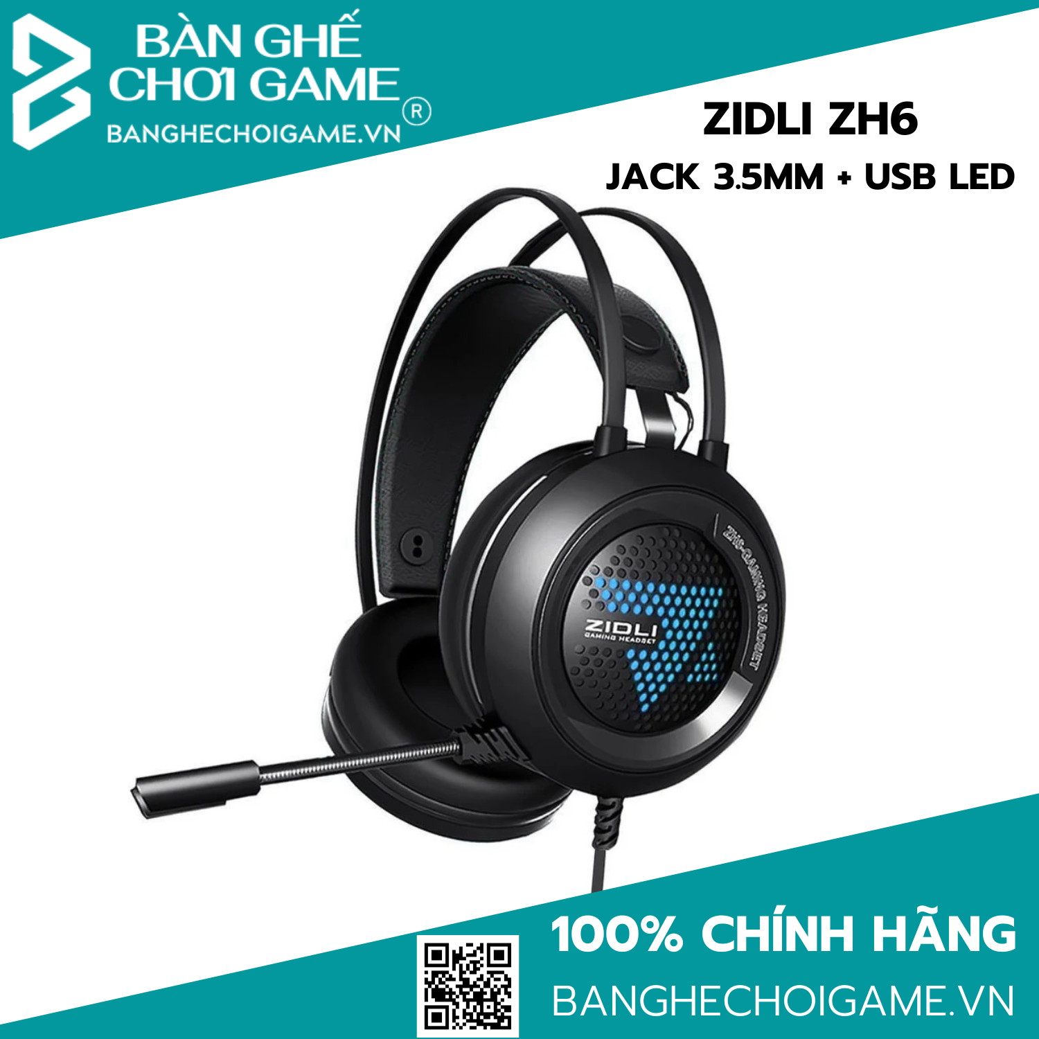 Tai nghe gaming Zidli ZH6 LED Jack 3.5mm (đen)