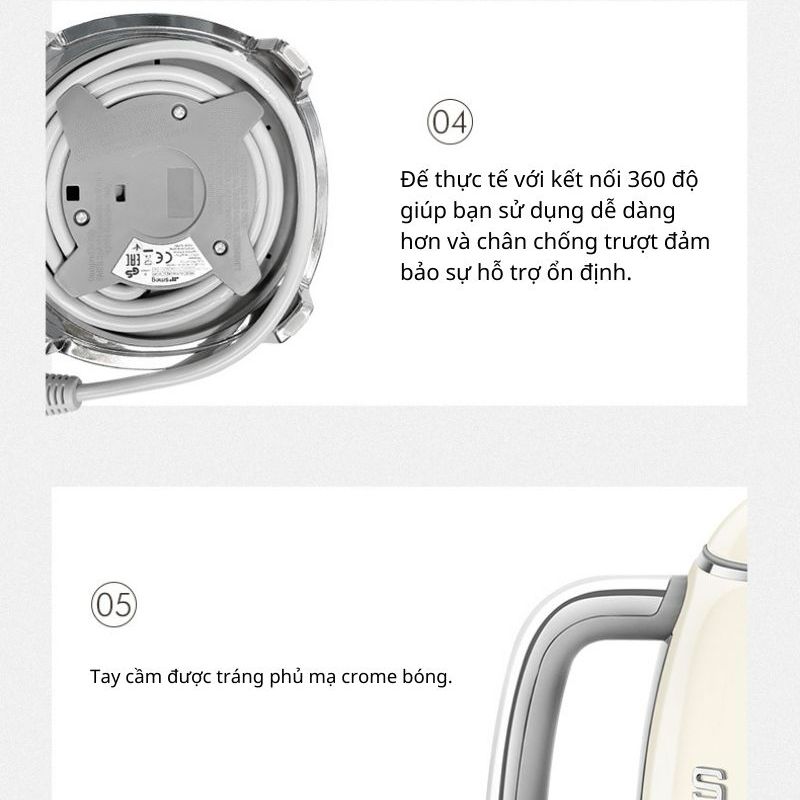 Ấm siêu tốc SMEG KLF05 mini 0,8 lit