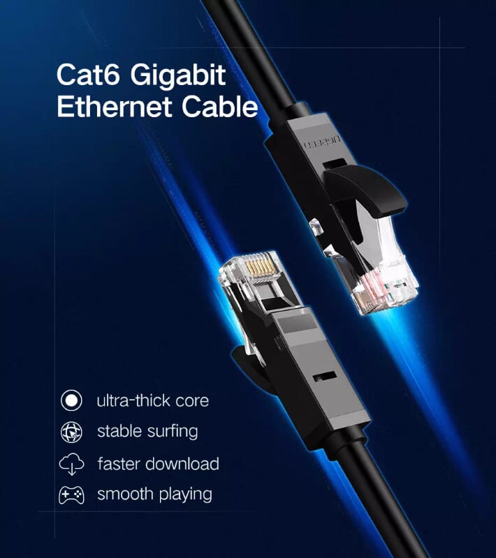 Ugreen 20161 3M màu Đen Cáp mạng LAN CAT6 UTP NW102