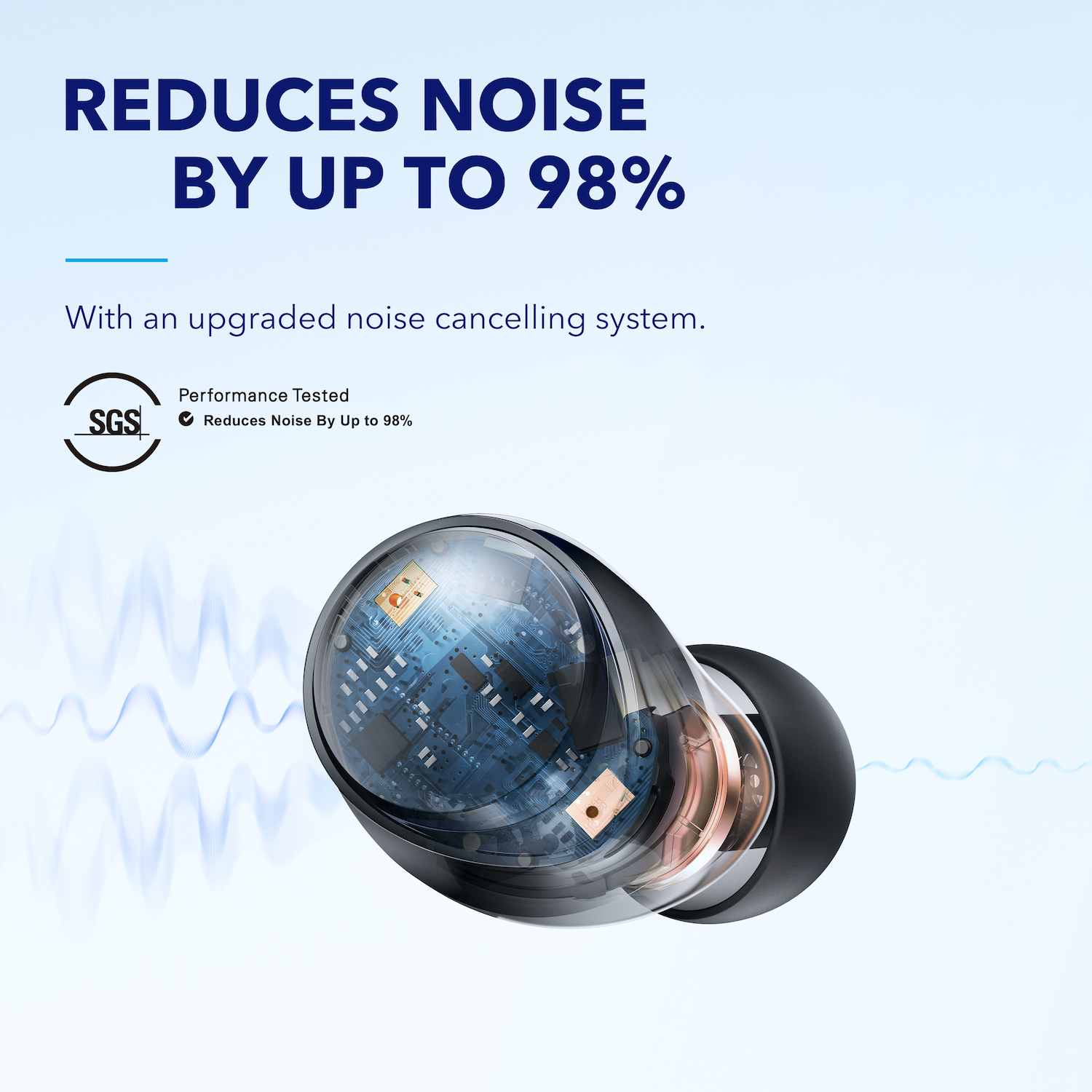 Soundcore by Anker Space A40 Earbuds Bluetooth 5.2 Auto-Adjustable ANC Wireless Earbuds 50H Playtime Hi-Res Sound Headsets Wireless Charging Headphone