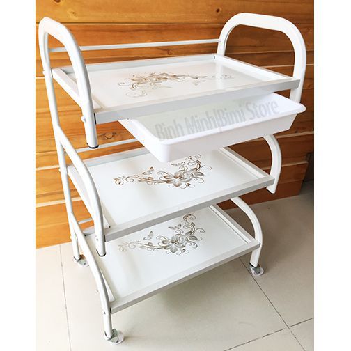 Xe đẩy kính 3 tầng dùng cho spa, tmv